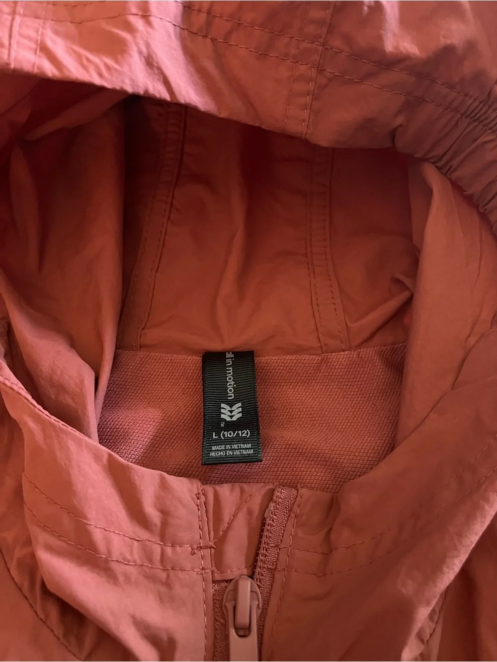 All in Motion Boys Hooded Windbreaker Jacket Rust Orange Size L (10/12)